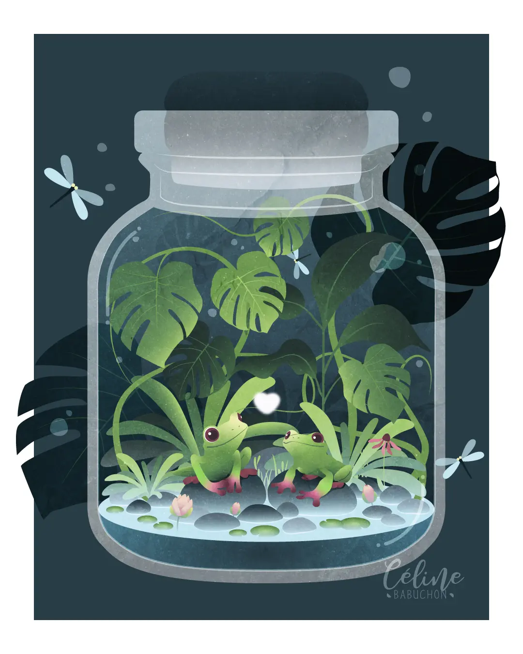 Illustration • Grenouilles amoureuses